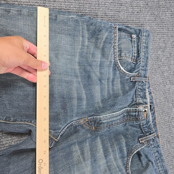Vintage Banana Republic Jeans Mens 38x30 Blue Bootcut Whiskered Denim‎ Y2K 38x28 - Picture 11 of 13